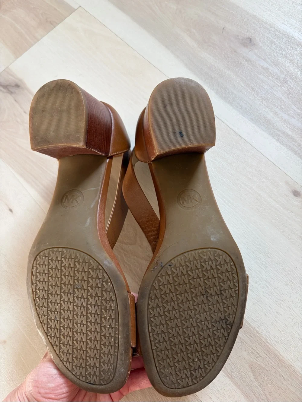 Michael Kors - Women’s Brown Ankle-Strap Leather Sandals - 8.5